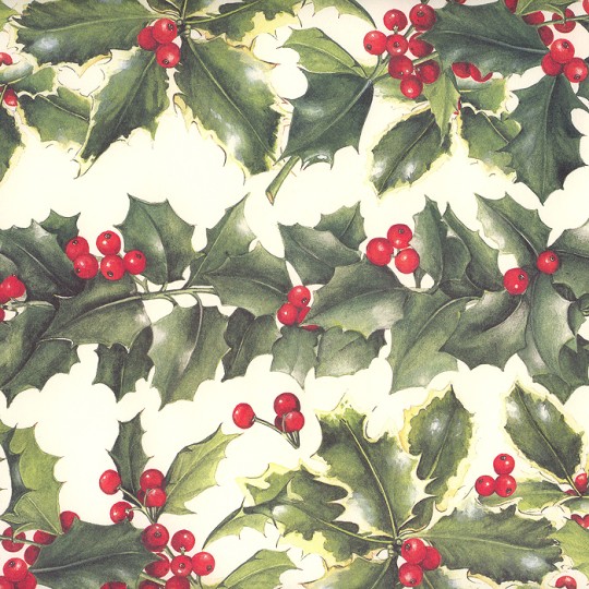 Large Holly Borders Christmas Print Paper ~ Tassotti 